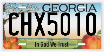 GA license plate CHX5010