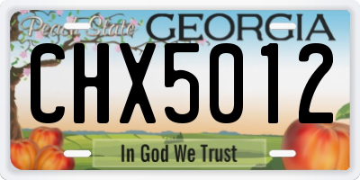 GA license plate CHX5012