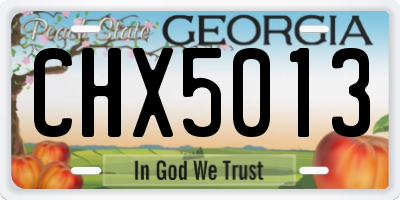 GA license plate CHX5013