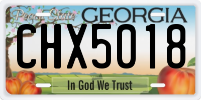 GA license plate CHX5018