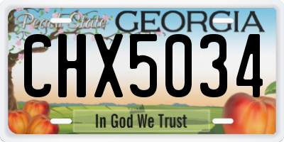 GA license plate CHX5034