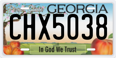 GA license plate CHX5038