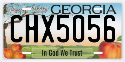 GA license plate CHX5056