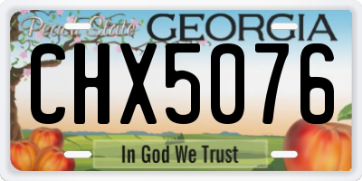 GA license plate CHX5076