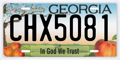 GA license plate CHX5081