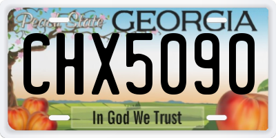 GA license plate CHX5090