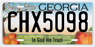 GA license plate CHX5098