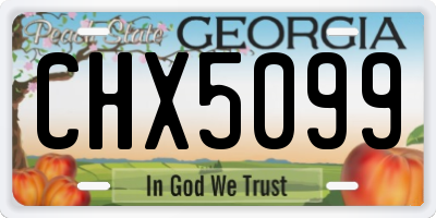GA license plate CHX5099