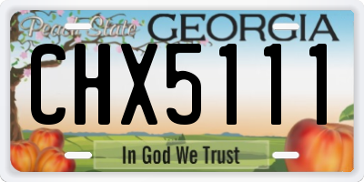 GA license plate CHX5111