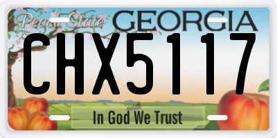 GA license plate CHX5117