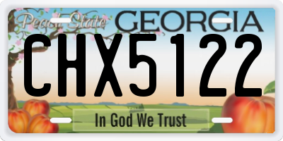 GA license plate CHX5122