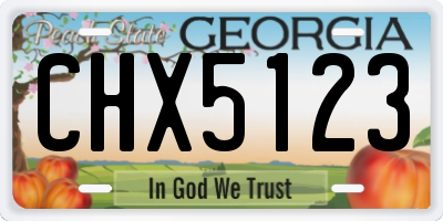 GA license plate CHX5123