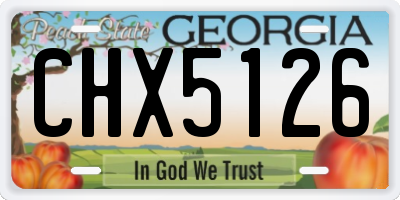GA license plate CHX5126