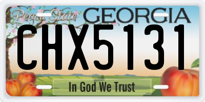 GA license plate CHX5131
