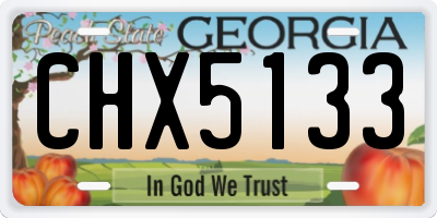 GA license plate CHX5133