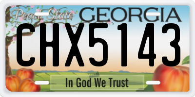 GA license plate CHX5143