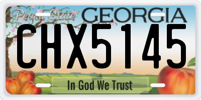 GA license plate CHX5145
