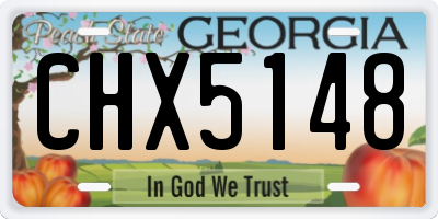 GA license plate CHX5148