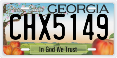 GA license plate CHX5149