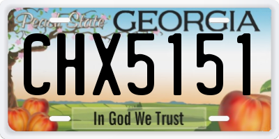GA license plate CHX5151