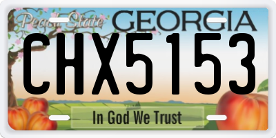 GA license plate CHX5153