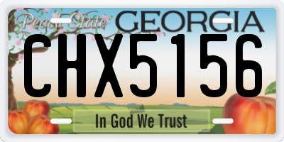 GA license plate CHX5156