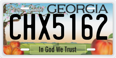 GA license plate CHX5162
