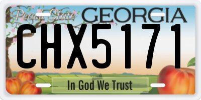GA license plate CHX5171