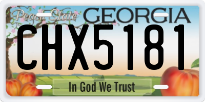 GA license plate CHX5181