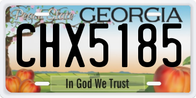 GA license plate CHX5185