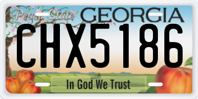 GA license plate CHX5186