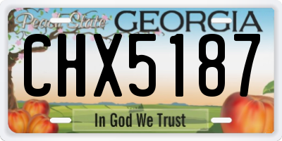 GA license plate CHX5187