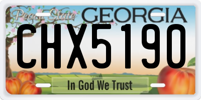 GA license plate CHX5190