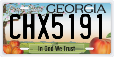 GA license plate CHX5191