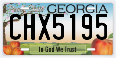 GA license plate CHX5195
