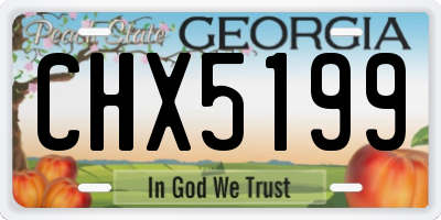 GA license plate CHX5199