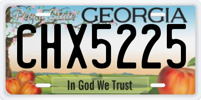 GA license plate CHX5225