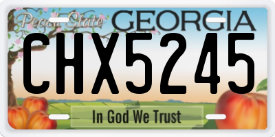GA license plate CHX5245