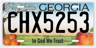 GA license plate CHX5253
