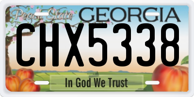 GA license plate CHX5338