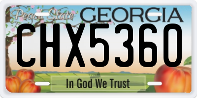 GA license plate CHX5360