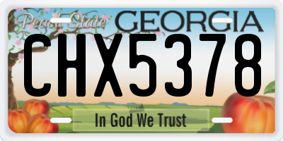 GA license plate CHX5378