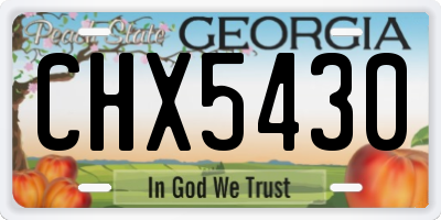 GA license plate CHX5430