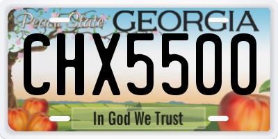 GA license plate CHX5500