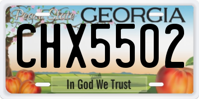GA license plate CHX5502