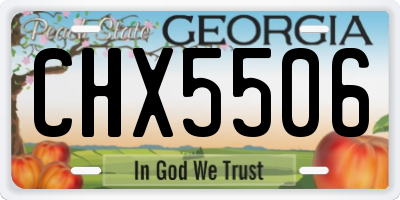 GA license plate CHX5506