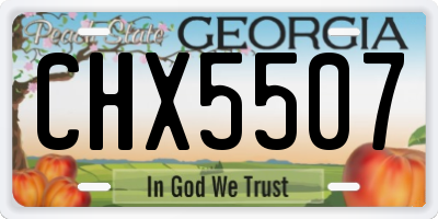 GA license plate CHX5507