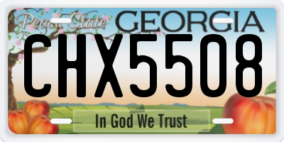 GA license plate CHX5508