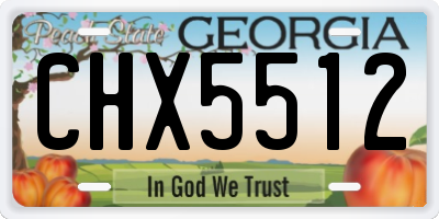 GA license plate CHX5512