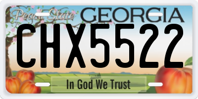 GA license plate CHX5522